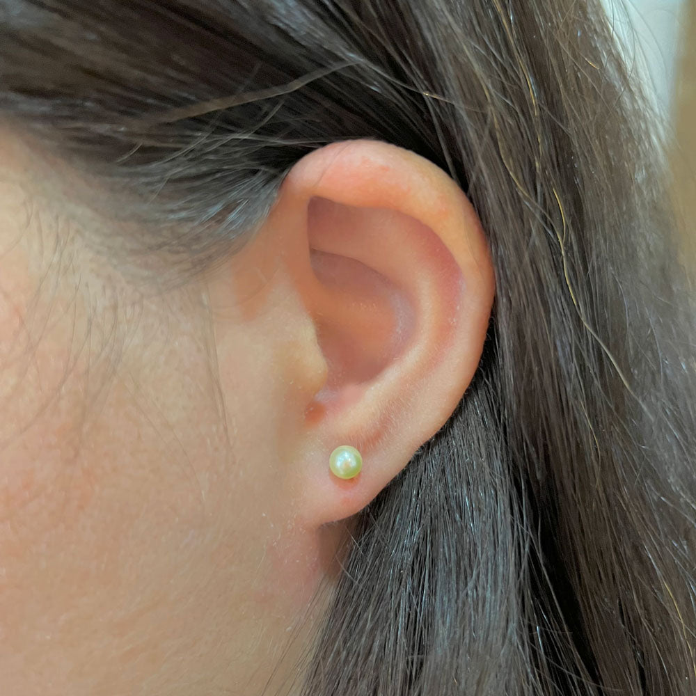 Brinco Pérola 5mm Ouro 18K