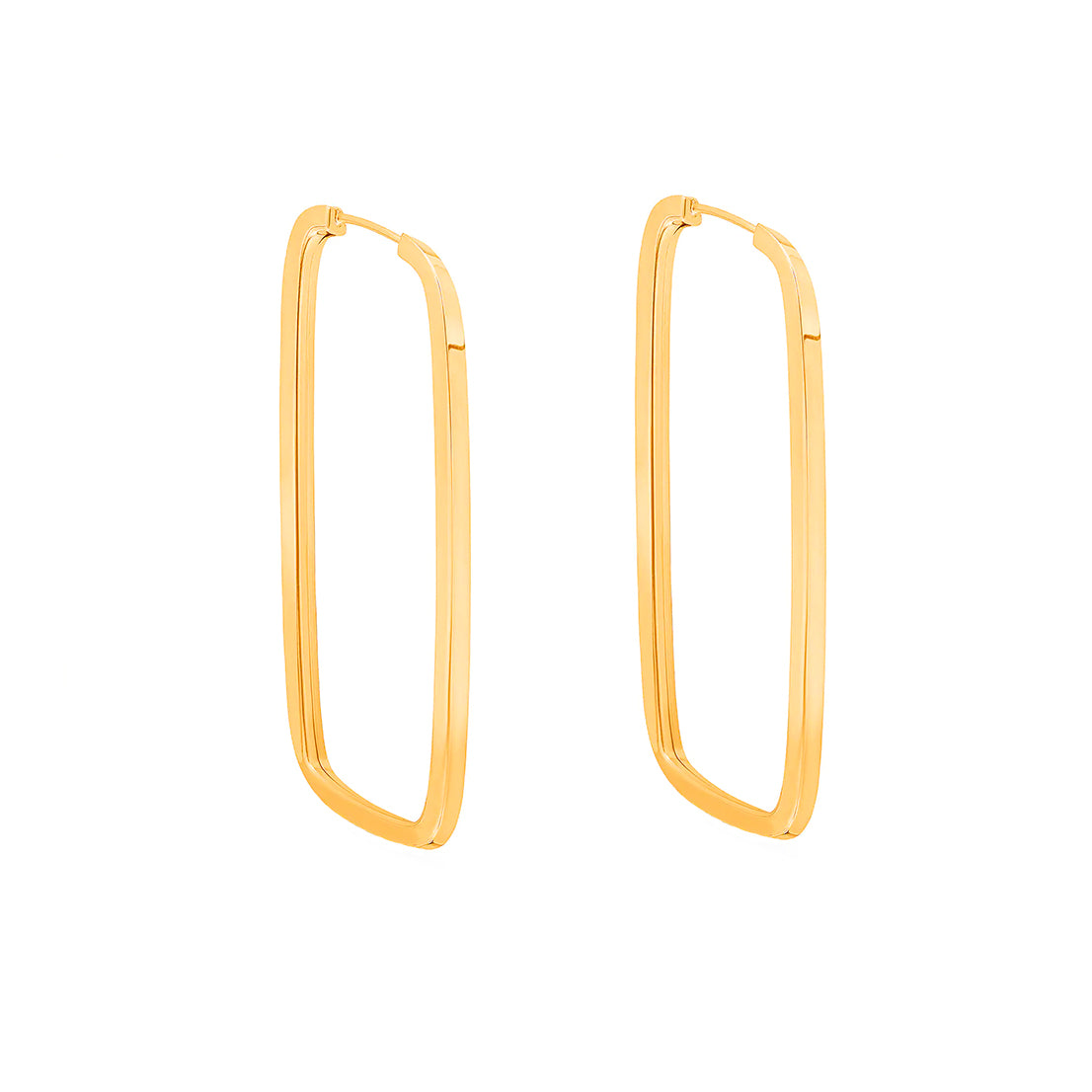 Brinco Argola Retangular 18mm Ouro 18K