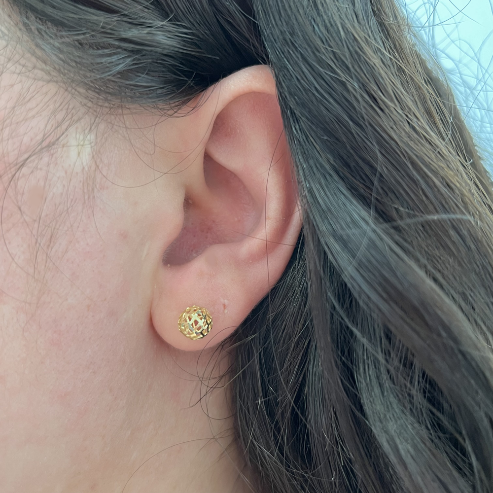 Brinco Bola 6mm Ouro 18K