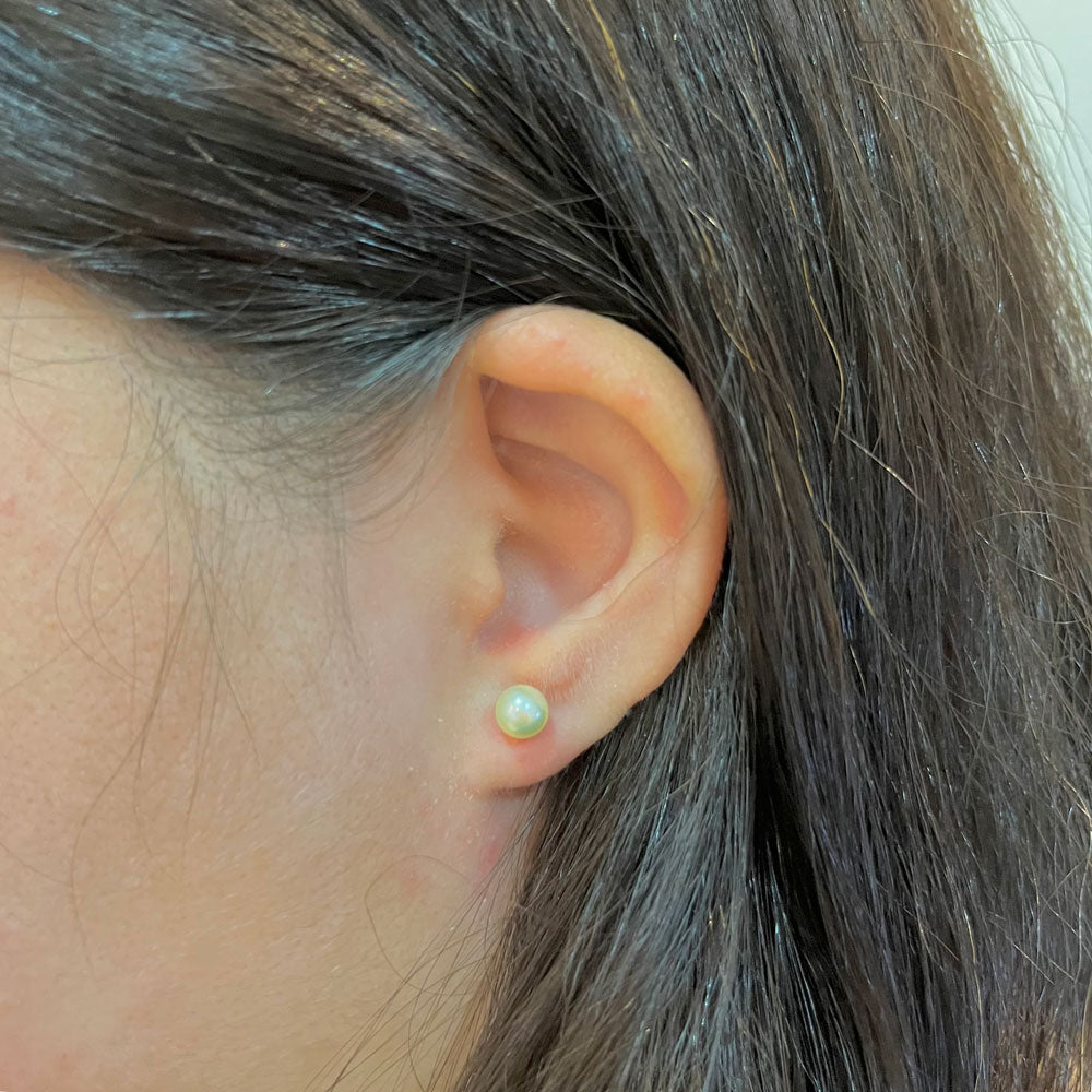 Brinco Pérola 6mm Ouro 18K