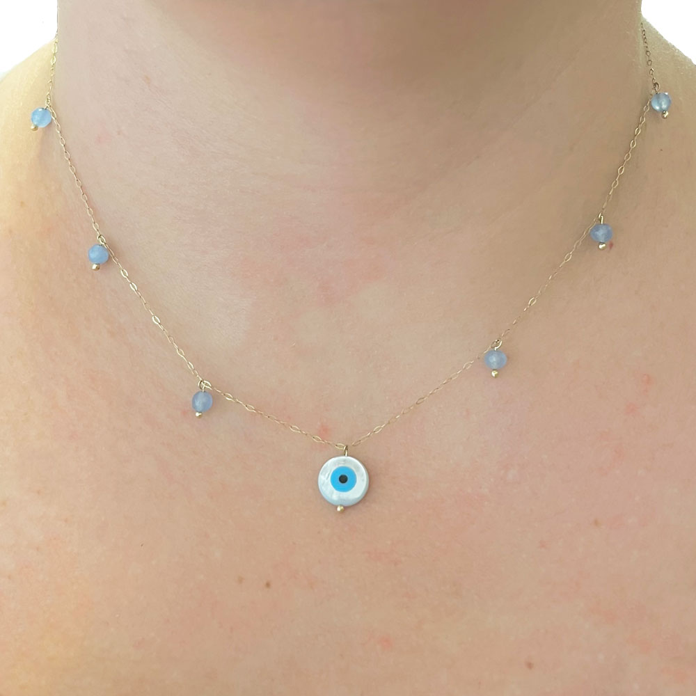 Gargantilha Olho Grego Ouro 18K