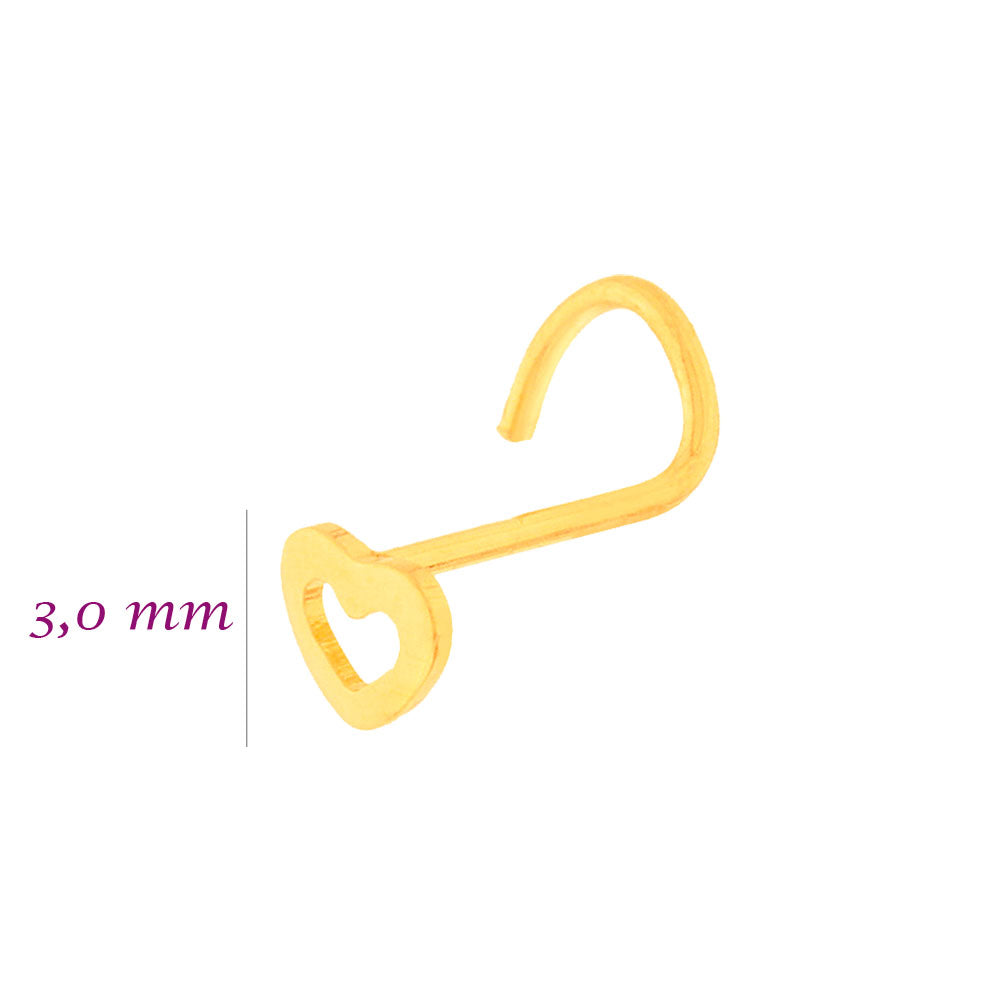 Piercing Coração Ouro 18K Nariz / Nostril