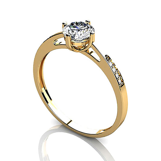 Anel Solitário Ouro 18K