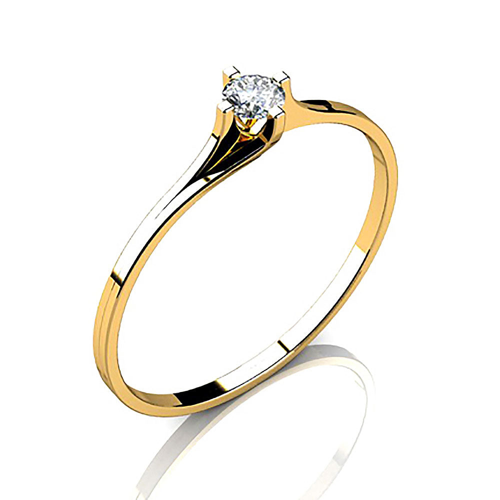 Anel Solitário Ouro 18K