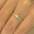 Anel Solitário Ouro 18K