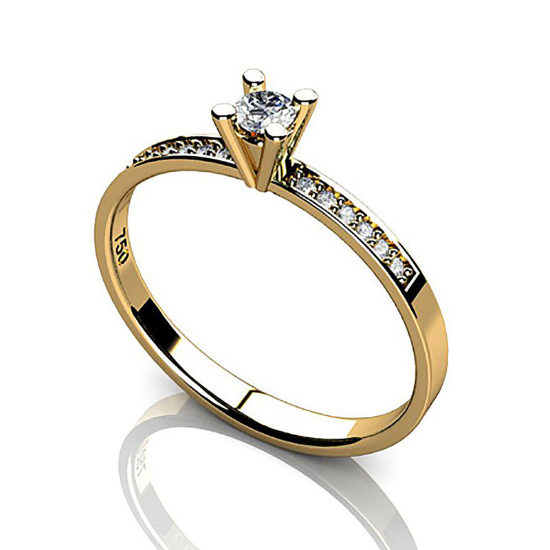 Anel Solitário Ouro 18K