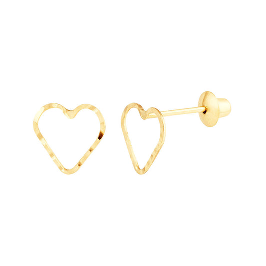 Brinco Coração Ouro 18K