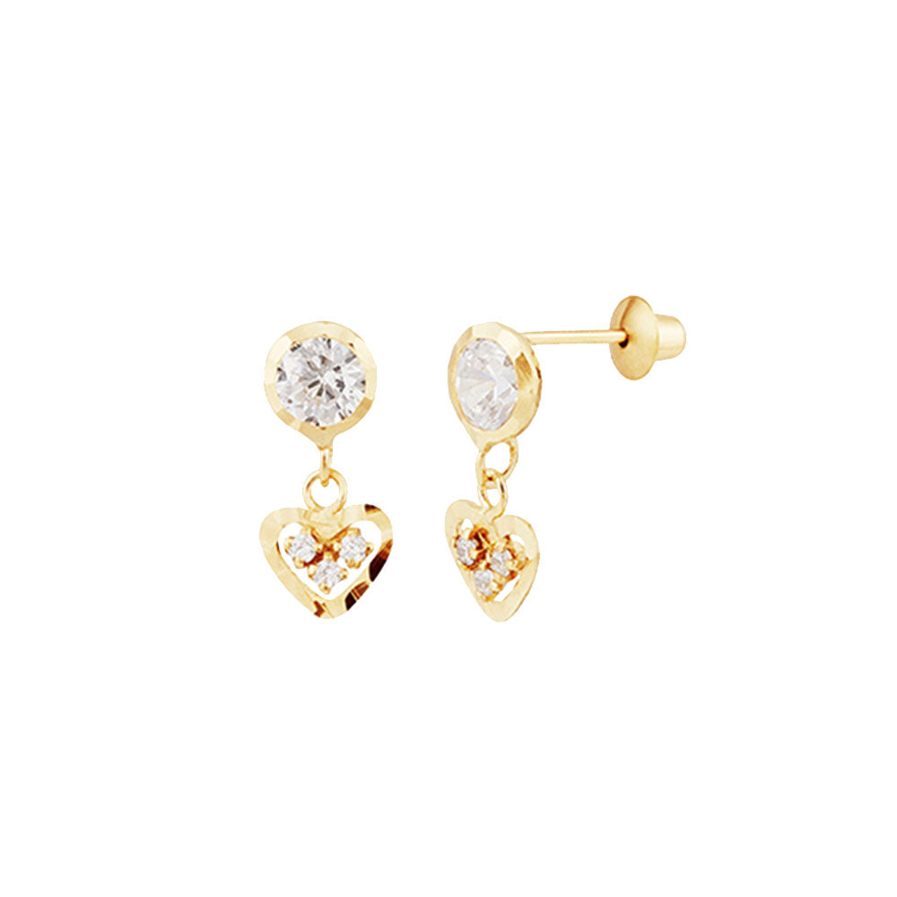 Brinco Coração Ouro 18K