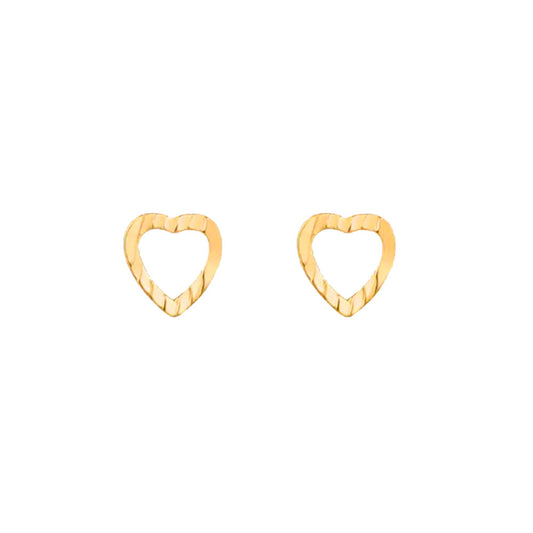 Brinco Coração Ouro 18K