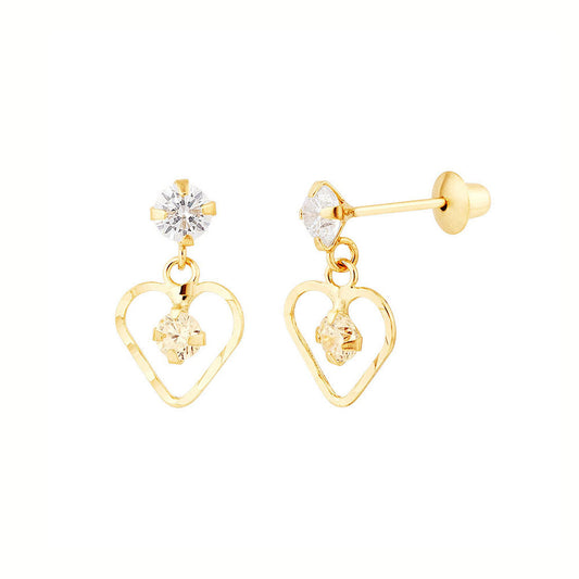 Brinco Coração Ouro 18K