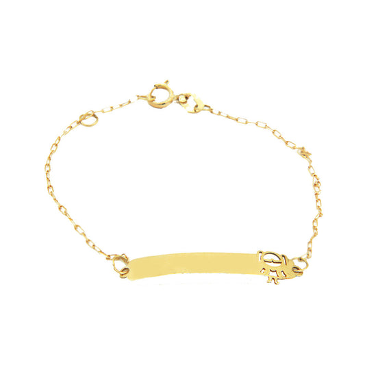 Pulseira Infantil com Plaquinha Ouro 18K