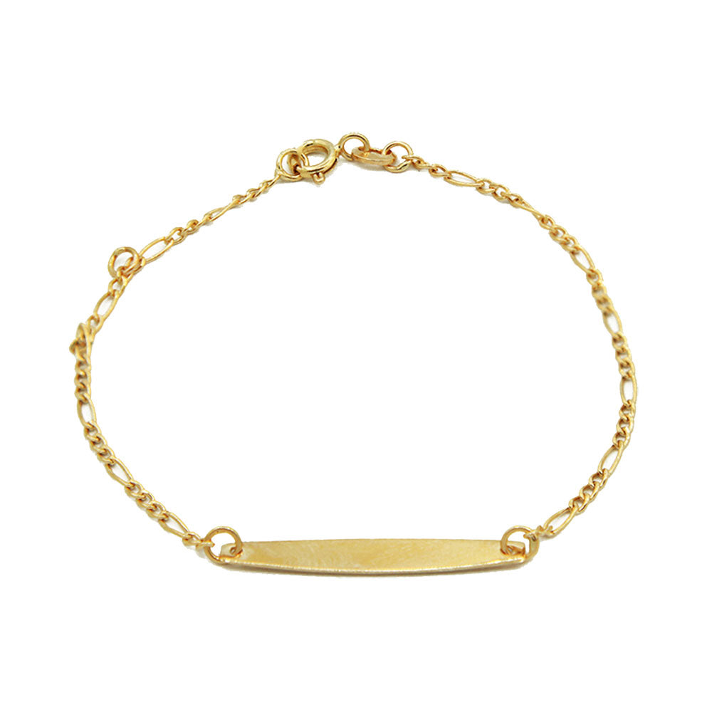 Pulseira Infantil com Plaquinha Ouro 18K