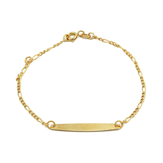 Pulseira Infantil com Plaquinha Ouro 18K