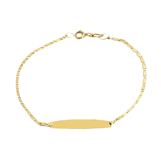 Pulseira Infantil com Plaquinha Ouro 18K