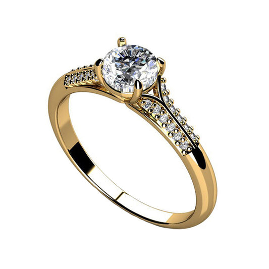 Anel Solitário Ouro 18K