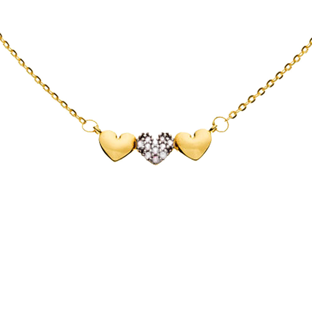 Gargantilha Corações Ouro 18K