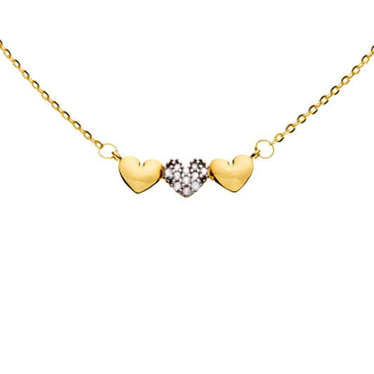 Gargantilha Corações Ouro 18K