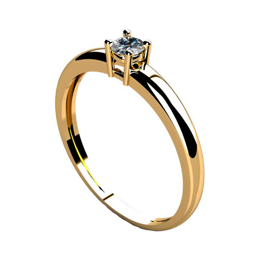 Anel Solitário Ouro 18K