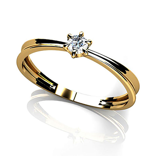 Anel Solitário Ouro 18K