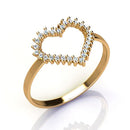 Anel Coração Ouro 18K