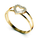 Anel Coração Ouro 18K