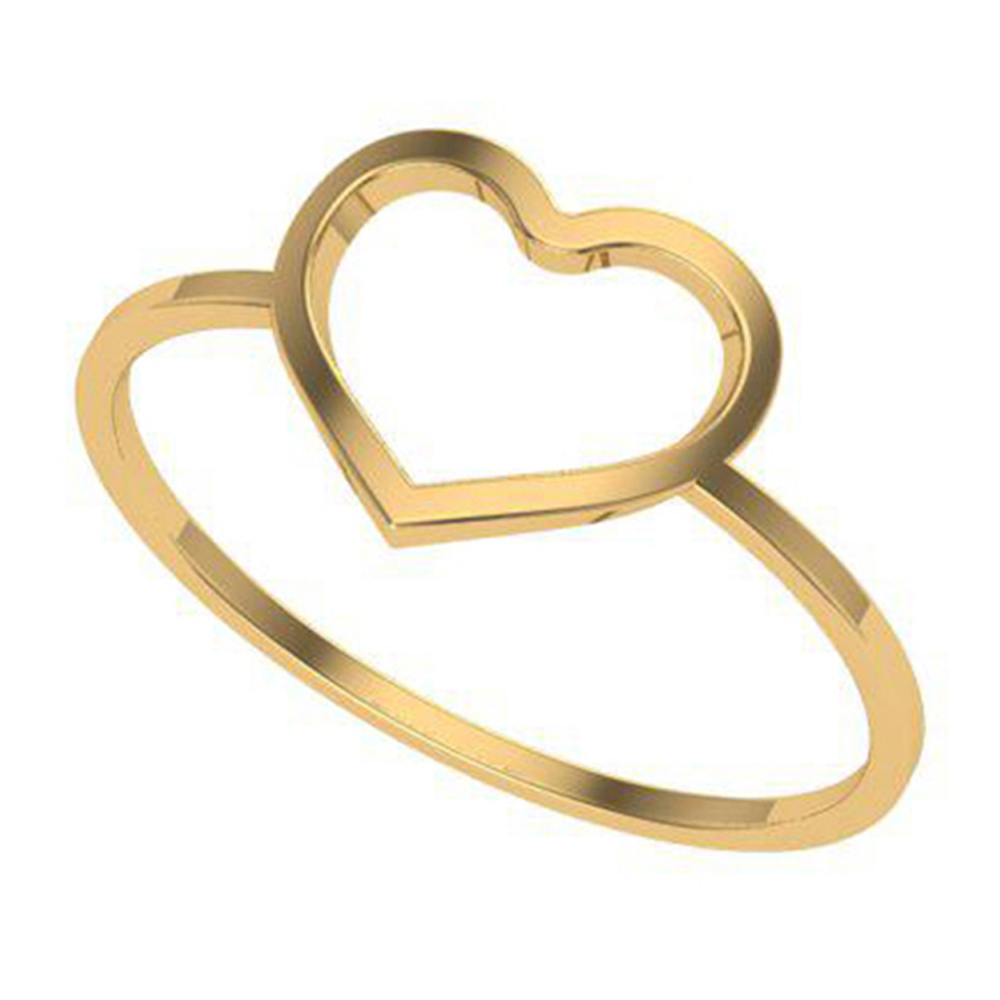 Anel Coração Ouro 18K