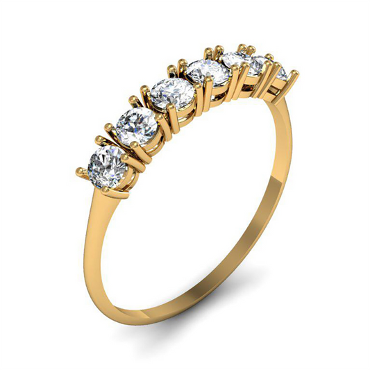 Anel Meia Aliança Ouro 18K