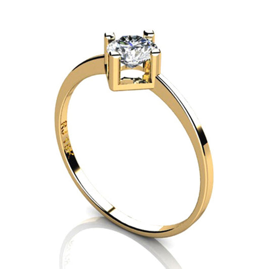 Anel Solitário Ouro 18K