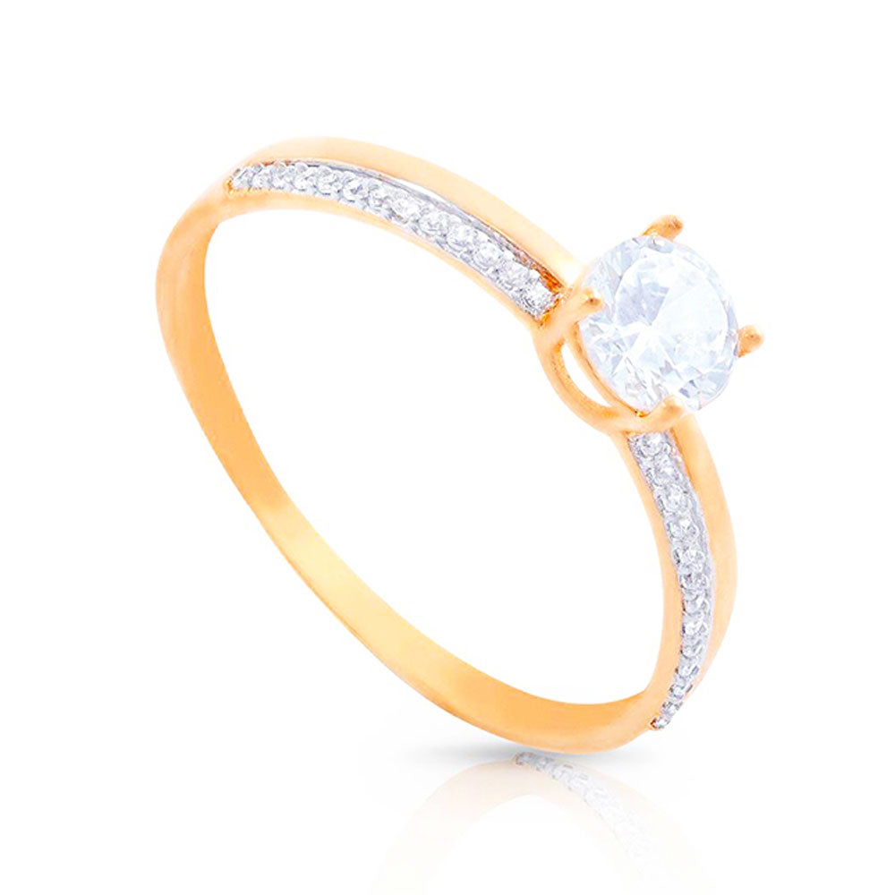 Anel Solitário Ouro 18K