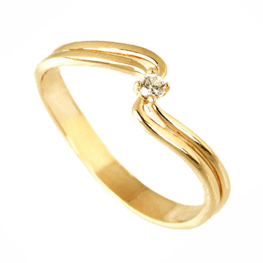 Anel Solitário Ouro 18K