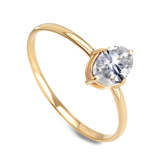 Anel Solitário Ouro 18K