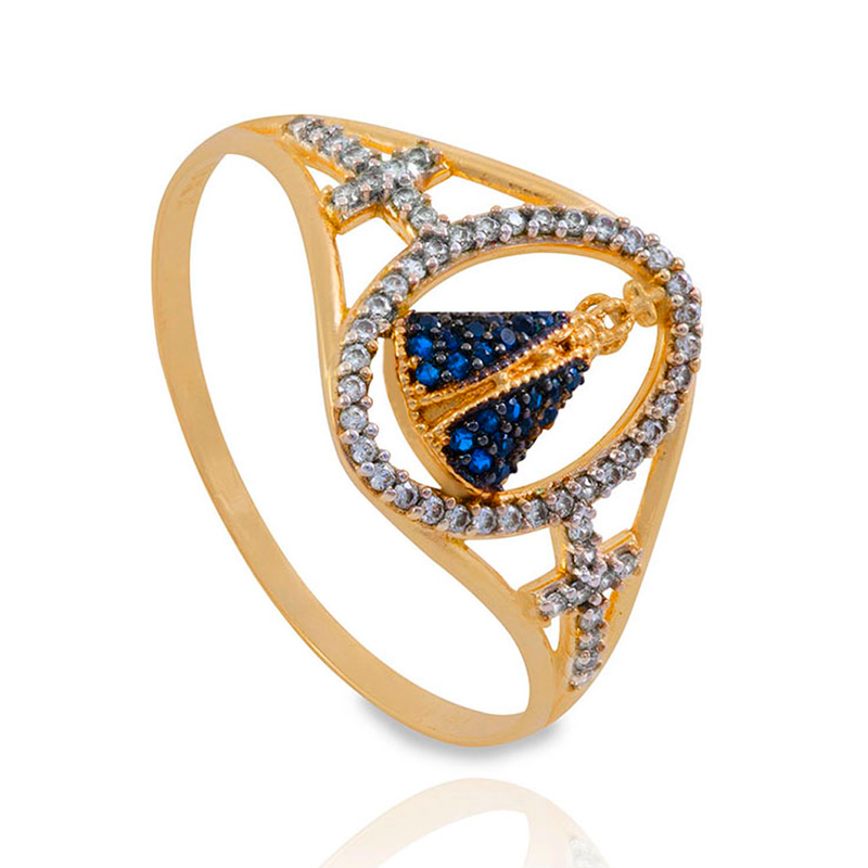 Anel Nossa Senhora Aparecida Ouro 18K