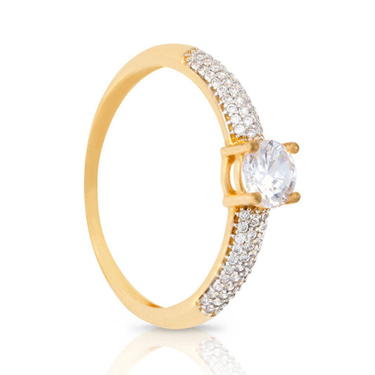 Anel Solitário Ouro 18K