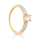 Anel Solitário Ouro 18K