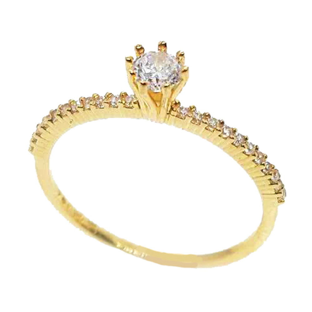 Anel Solitário Ouro 18K