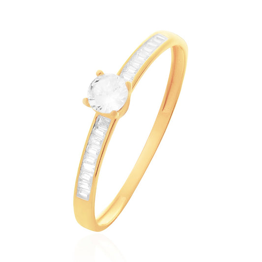 Anel Solitário Ouro 18K