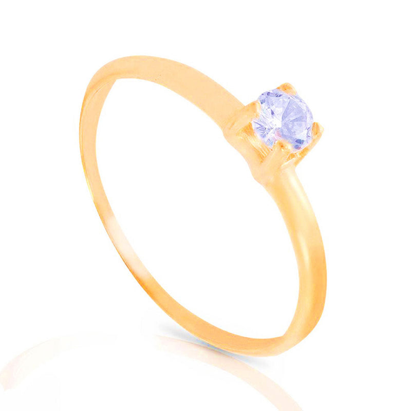 Anel Solitário Ouro 18K