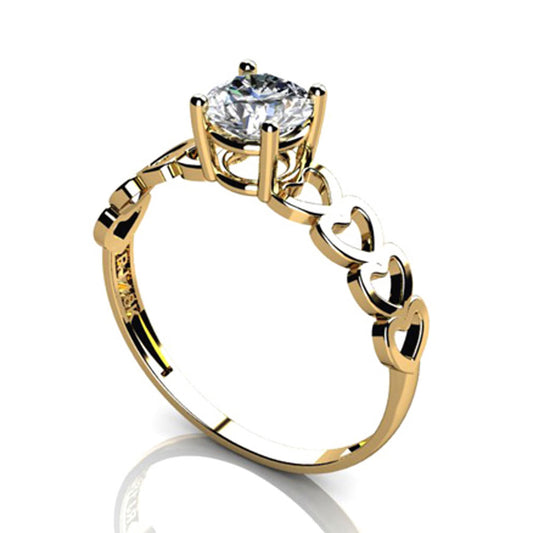 Anel Solitário Ouro 18K