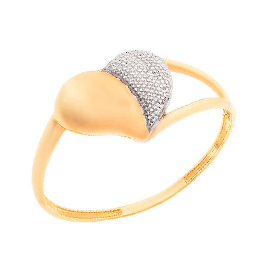Anel Coração Ouro 18K
