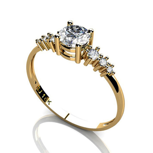 Anel Solitário Ouro 18K