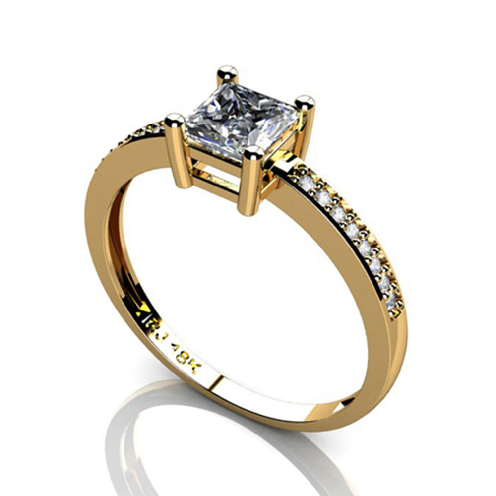 Anel Solitário Ouro 18K