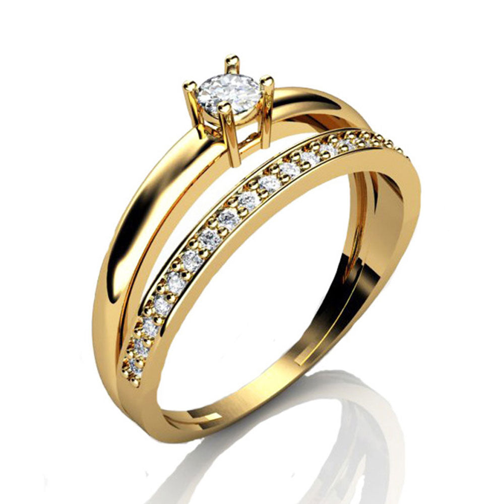 Anel Solitário Ouro 18K