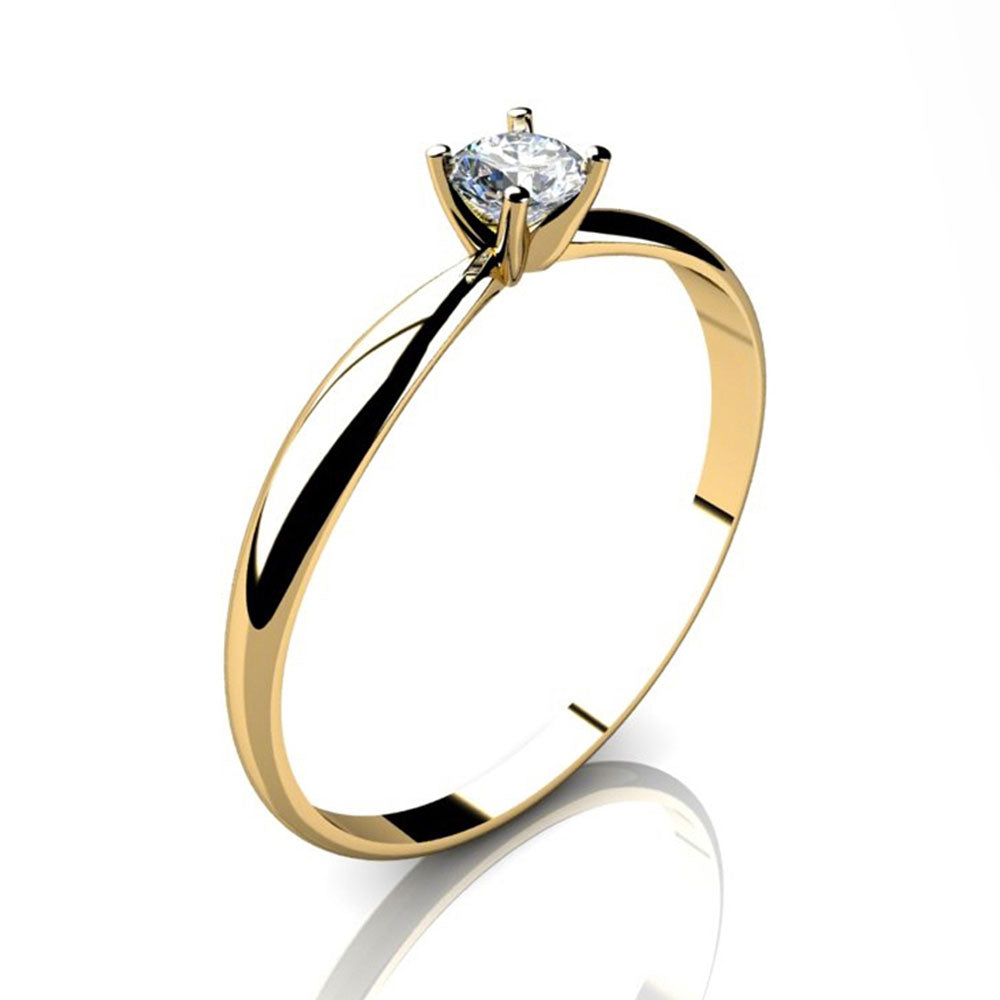 Anel Solitário Ouro 18K