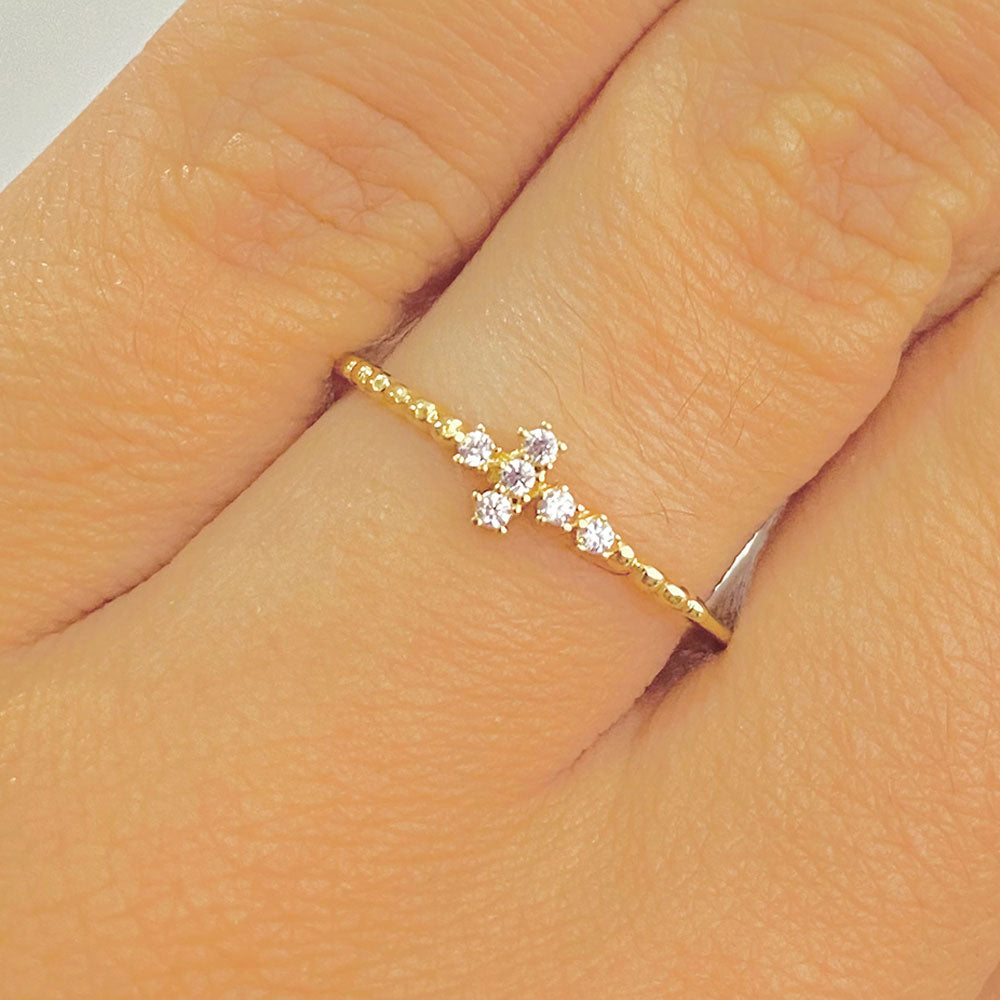 Anel Cruz Ouro 18K