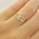 Anel Nossa Senhora Aparecida e Cruz Ouro 18K