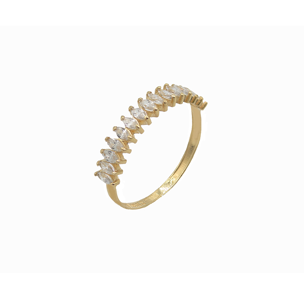 Anel Meia Aliança Ouro 18K