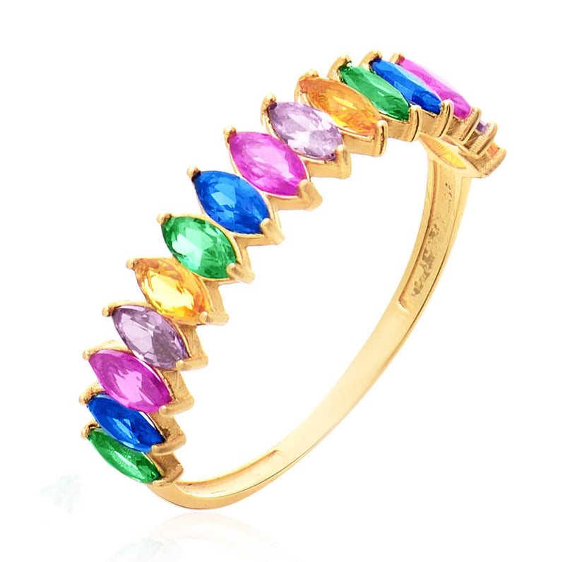 Anel Meia Aliança Ouro 18K