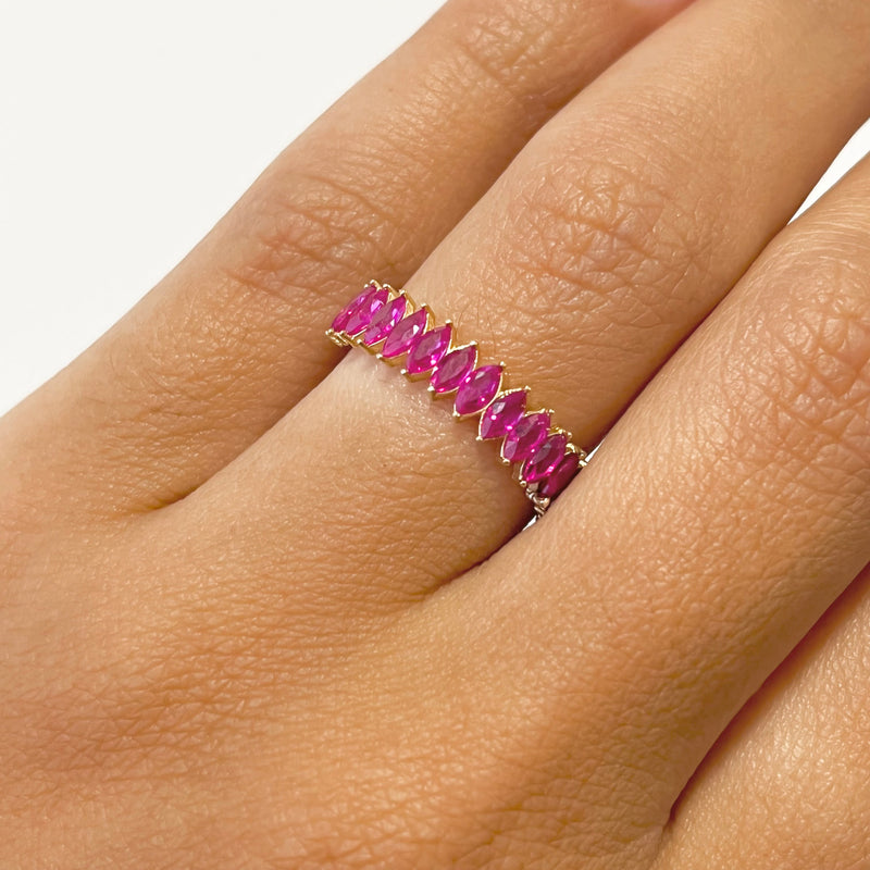 Anel Meia Aliança Ouro 18K