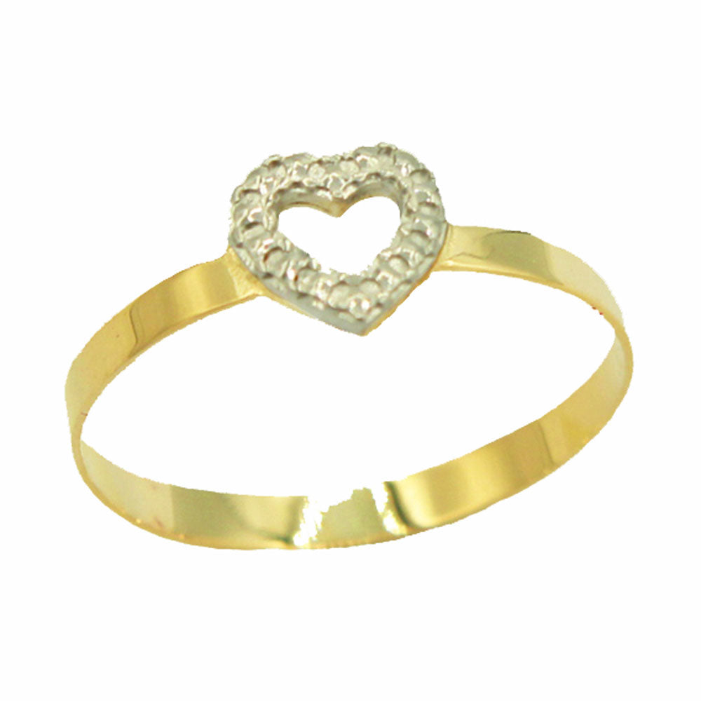 Anel Coração Ouro 18K