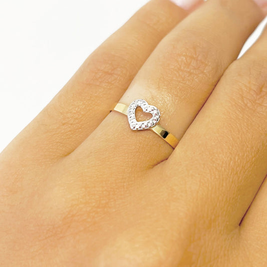 Anel Coração Ouro 18K